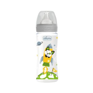 Biberón Silicona 4m+ Flujo medio Chicco 330 ml