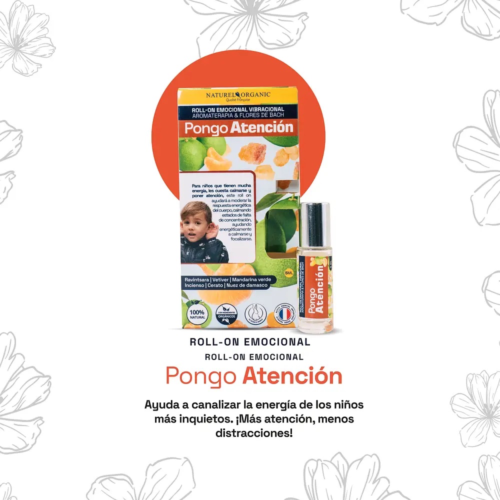 ROLL-ON NIÑOS PONGO ATENCION AROMATERAPIA Y ESENCIAS FLORALE - Imagen 3